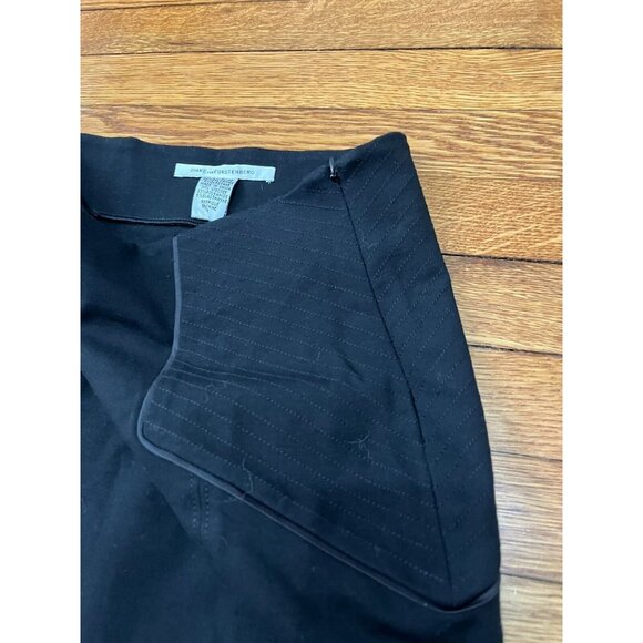 Diane von Furstenberg Black Mini Skirt Women's Size 12 Stretch Side Zip - Picture 2 of 4